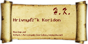 Hrivnyák Koridon névjegykártya